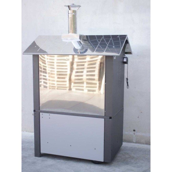 Medius Plus 100 EXT INOX puulämmitteinen ulkouuni, 3 paistotasoa, ruostumaton teräs
