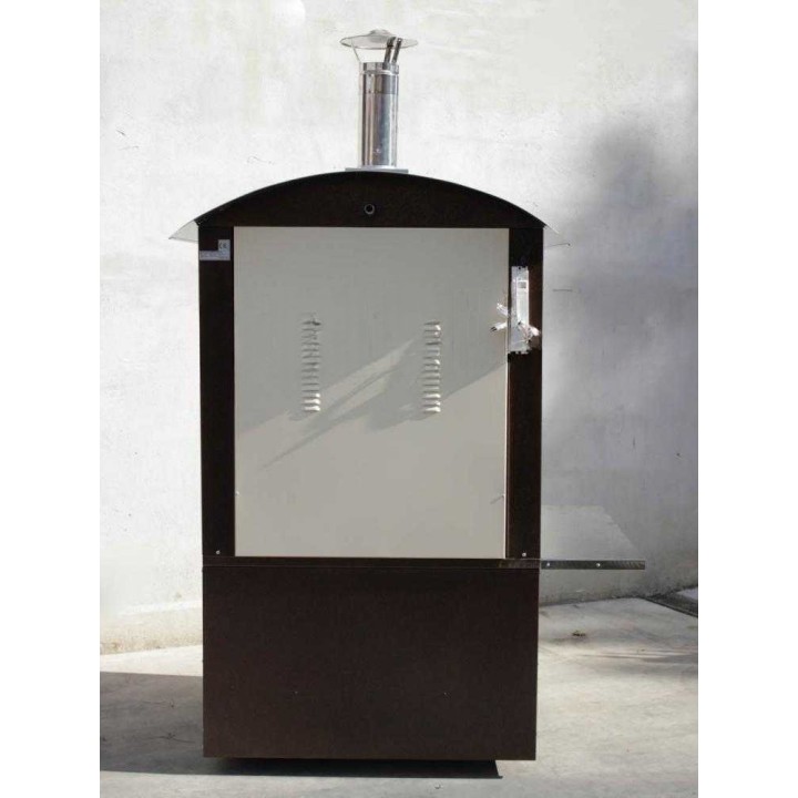 Maximus 100 Deluxe EXT INOX puu-uuni ulkokäyttöön, 3 tasoa, 650 kg