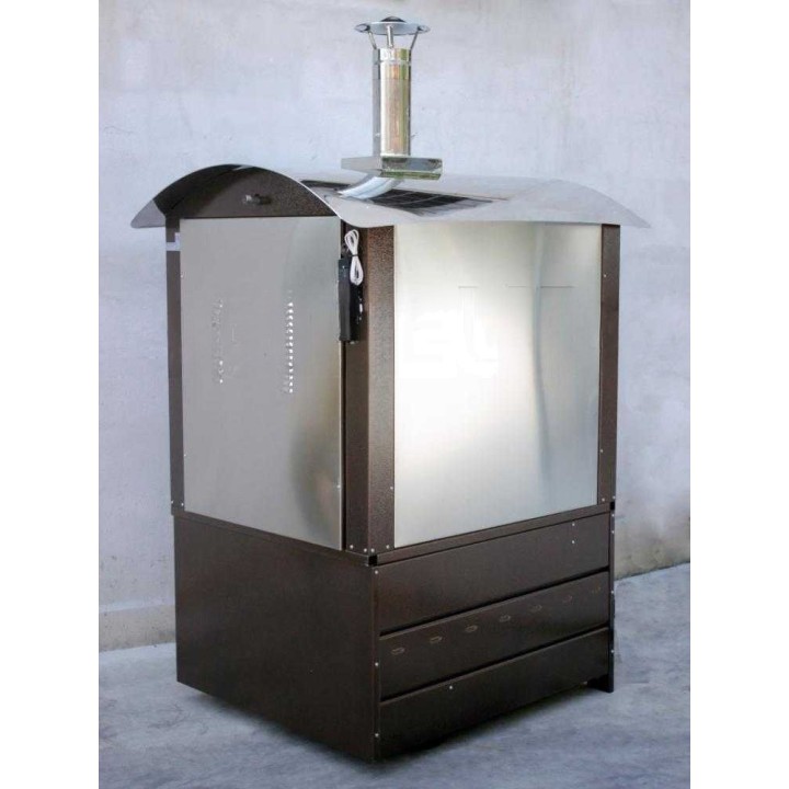 Maximus 100 Deluxe EXT INOX puu-uuni ulkokäyttöön, 3 tasoa, 650 kg