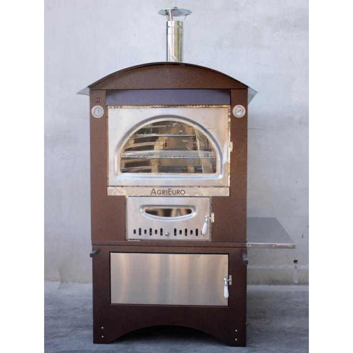 Maximus 100 Deluxe EXT INOX puu-uuni ulkokäyttöön, 3 tasoa, 650 kg