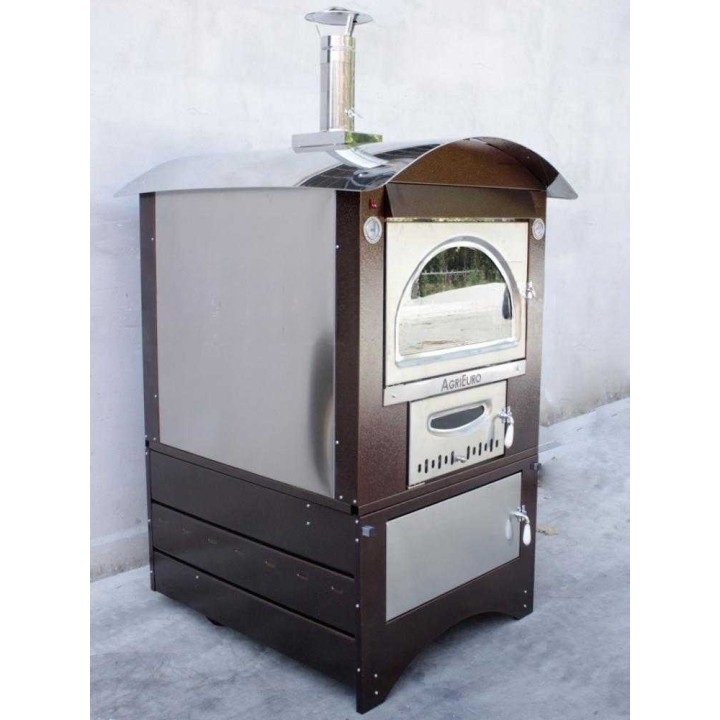 Maximus 100 Deluxe EXT INOX puu-uuni ulkokäyttöön, 3 tasoa, 650 kg