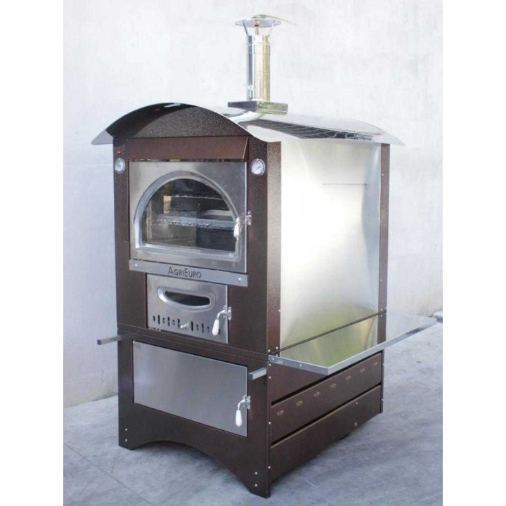 Maximus 100 Deluxe EXT INOX puu-uuni ulkokäyttöön, 3 tasoa, 650 kg
