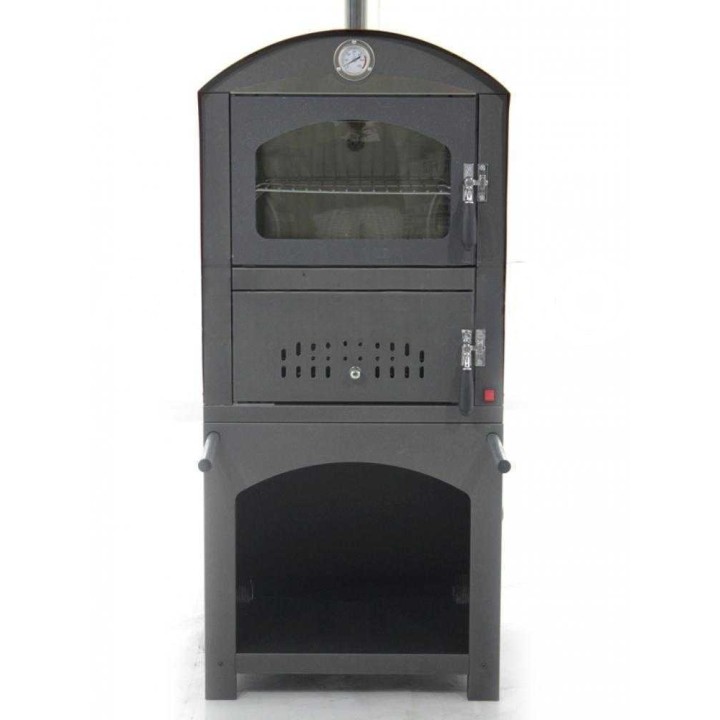 Minimus 50 Mini EXT puulämmitteinen ulkouuni, 2 paistotasoa, punainen katto