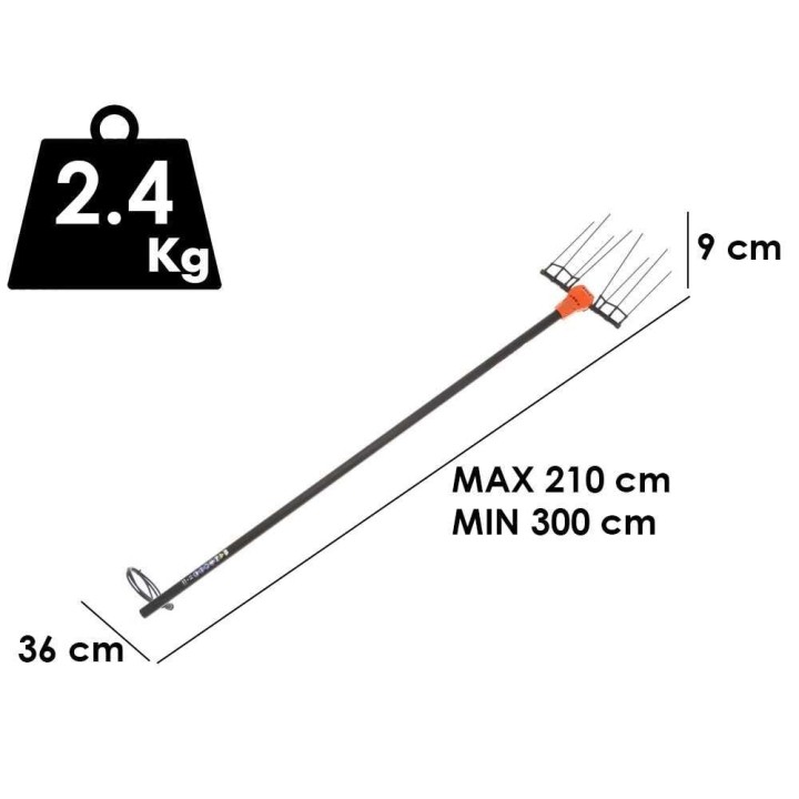 Jolly Italia V50X oliivinkorjuukampa, 36 V, teleskooppivarsi 210–300 cm