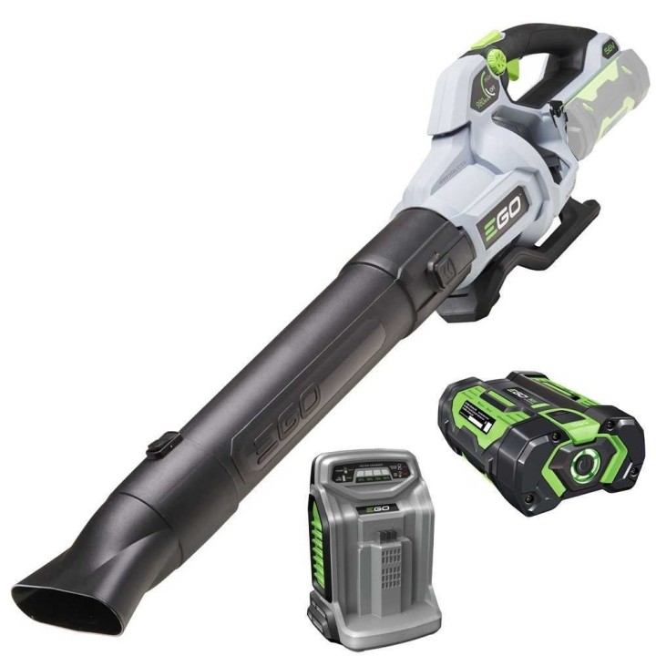EGO LB5800E akkupuhallin 56 V 5 Ah akku ja laturi