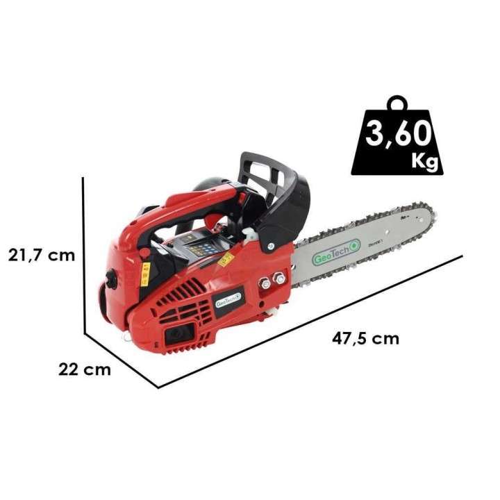 GeoTech GMS 25-25 bensiinikäyttöinen oksasaha, 25 cm, 25,4 cm³