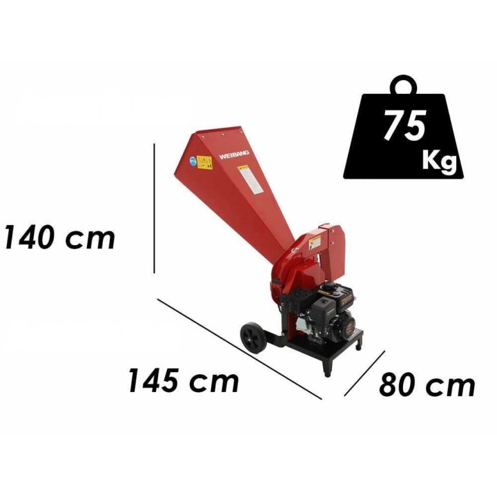 Weibang WBCH507LC biotriturari oksille, Loncin 196 cm³, 5,6 HP, 50 mm