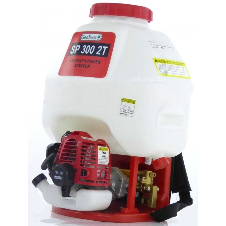 GeoTech SP 300 2T selässä kannettava ruiskupumppu, 25 l, 2-tahtinen