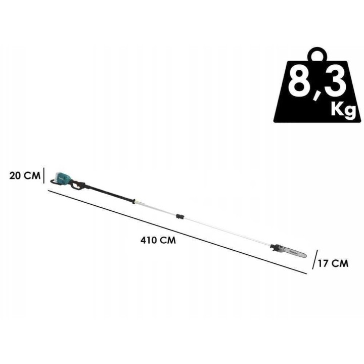 Makita DUA301 akkukäyttöinen oksasaha teleskooppivarrella, 36 V, 30 cm