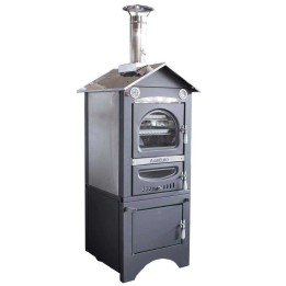 Minimus 50 EXT INOX ventilatoitu puu uuni ulkokäyttöön 3 tasoa