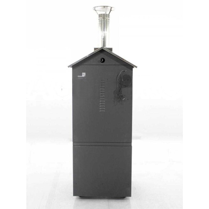 Minimus 50 EXT INOX ventilatoitu puu-uuni ulkokäyttöön, 3 tasoa