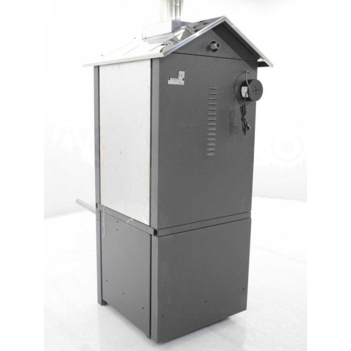 Minimus 50 EXT INOX ventilatoitu puu-uuni ulkokäyttöön, 3 tasoa
