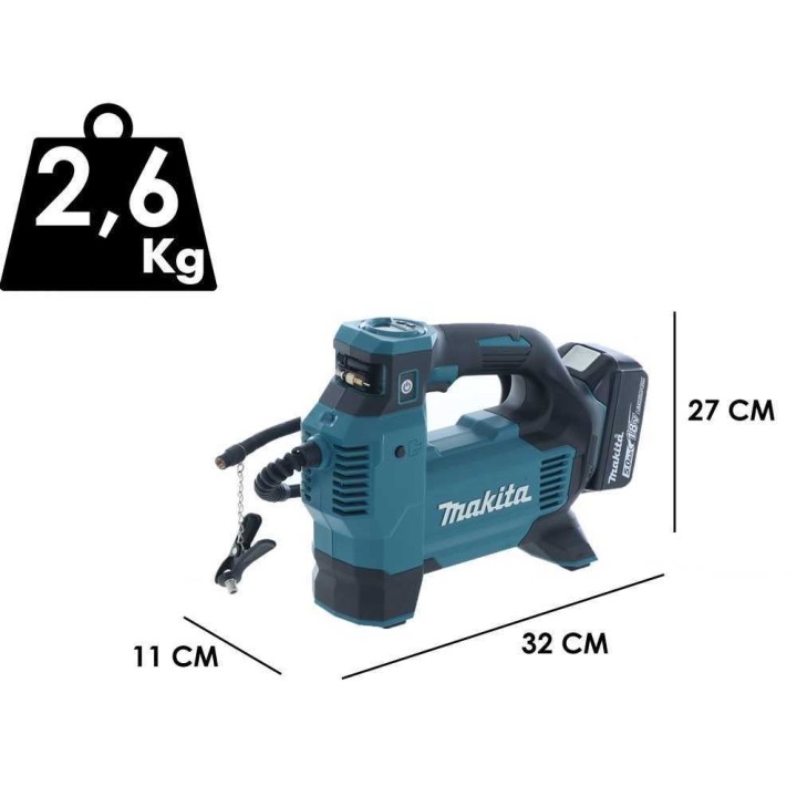 Makita DMP181Z akkukompressori, 18 V, ilman akkua ja laturia
