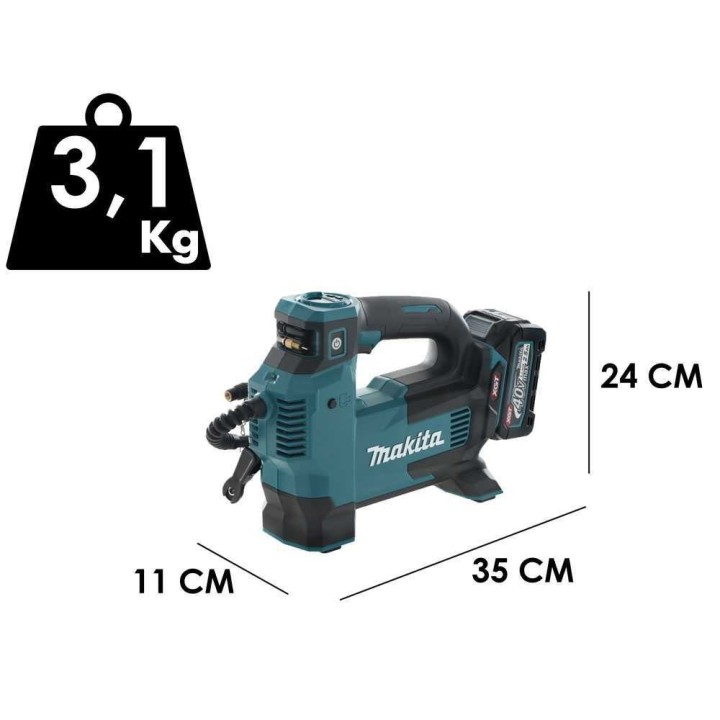 Makita MP001GZ akkukompressori, 40 V, 11,1 bar, ilman akkua ja laturia