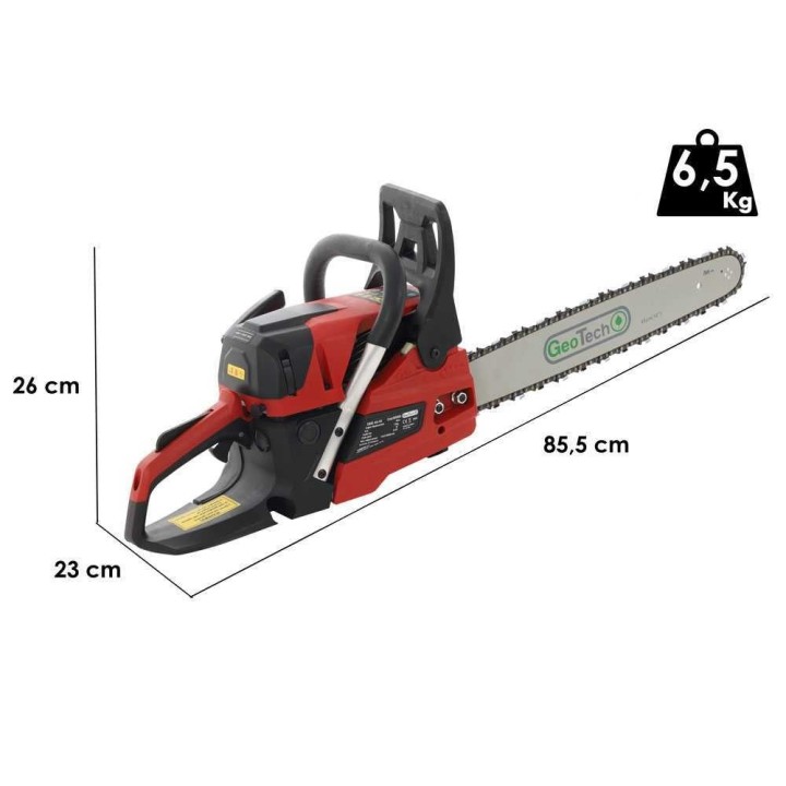 GeoTech GMS 52-45 bensiinimoottorisaha, 52 cm³, 2,5 HP, 45 cm laippa