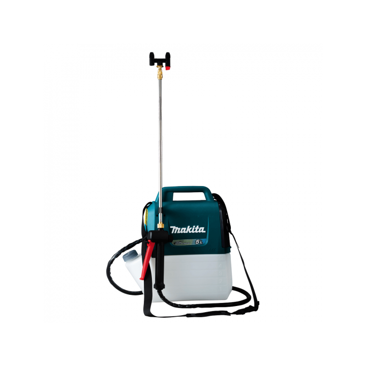 Makita DUS054Z akkukäyttöinen reppuruisku 5 l 18 V akku ja laturi