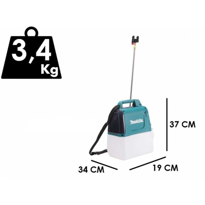 Makita DUS054Z akkukäyttöinen reppuruisku, 5 l, 18 V, akku ja laturi