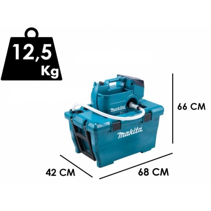 Makita DHW080ZK akkukäyttöinen painepesuri, 50 l, 80 bar, 2 akkua