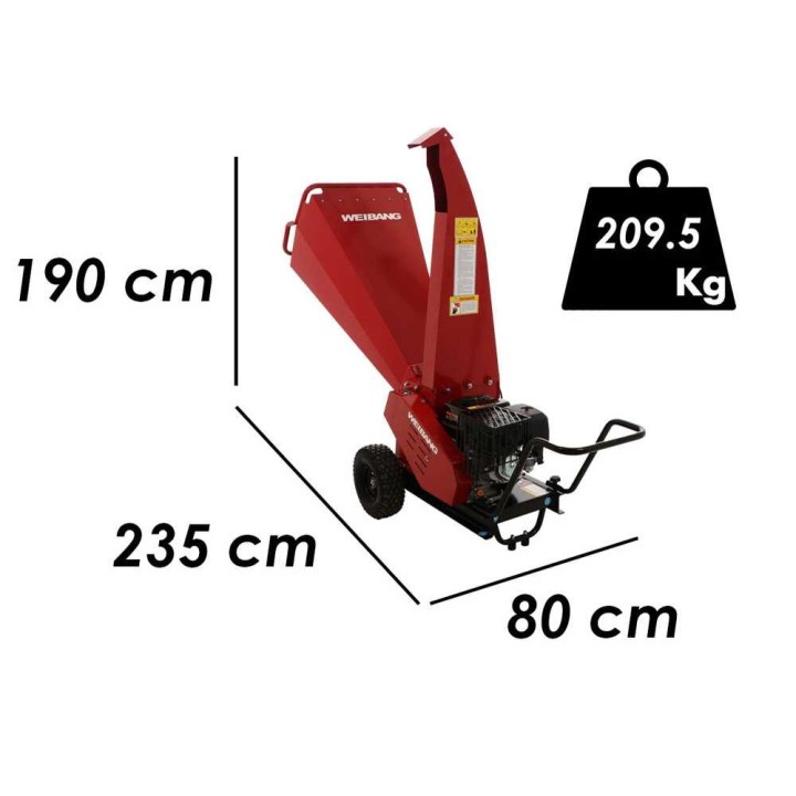 Weibang WBCH1013LCD biotrituratore oksille, Loncin 420 cm³, 15 HP, 100 mm
