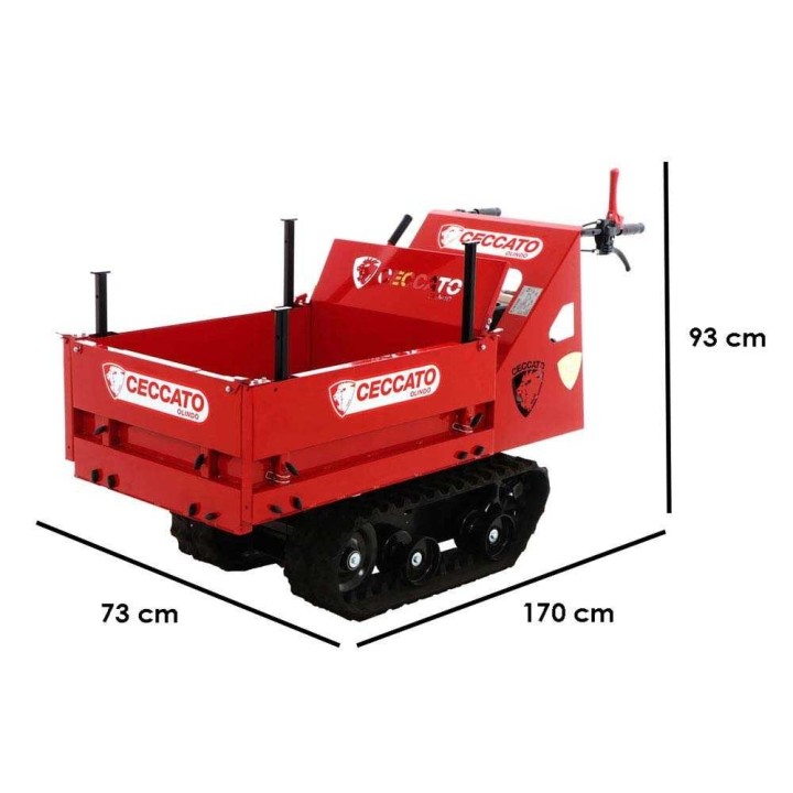 Cingolone telaketjukuljetin, 350 kg, Honda GP160, laajennettava lava
