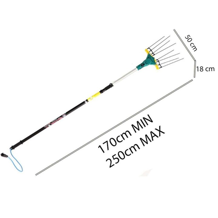 Zanon Falcon AL 200/F akkuoliivinkerääjä, 500 W, teleskooppivarsi 170–250 cm