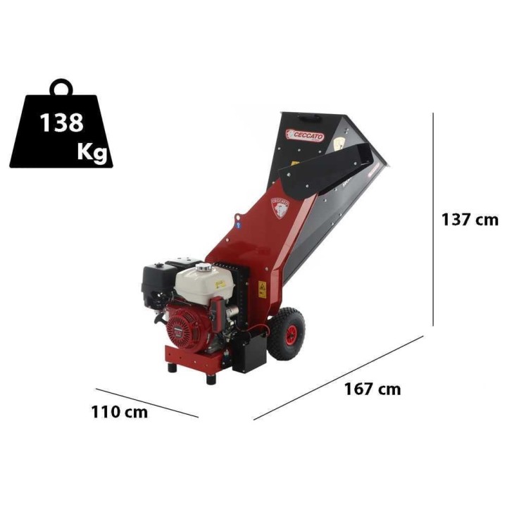 Ceccato Tritone Maxi -biotriturattori, Honda GX 390, 13 HP, sähköinen käynnistys