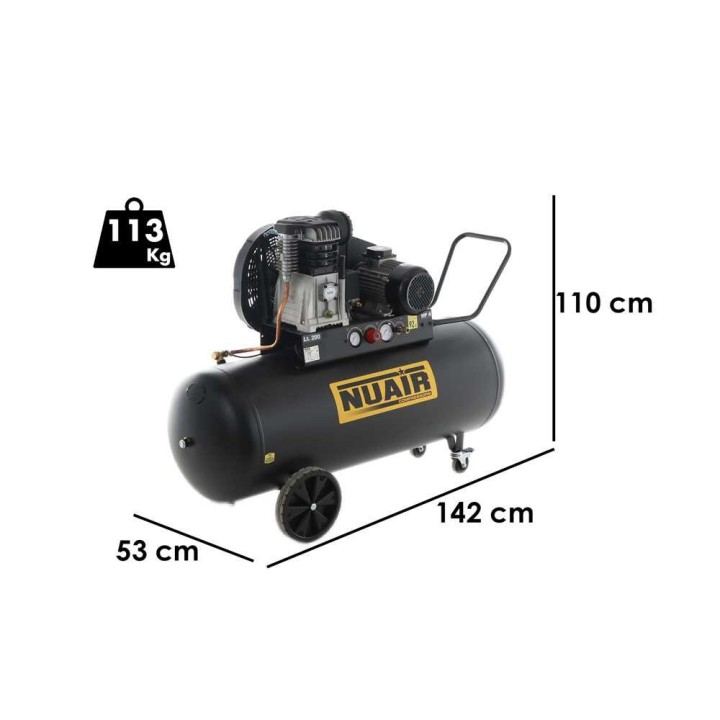 Nuair B3800B/4CT/200 TECH-PRO kompressori, 4 HP, 200 l, 400 V