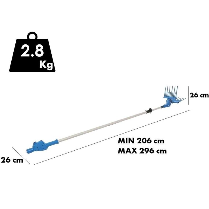 Paterlini B-Fly oliivinkorjuulaite, 12 V, 80 W, teleskooppivarsi 206–296 cm