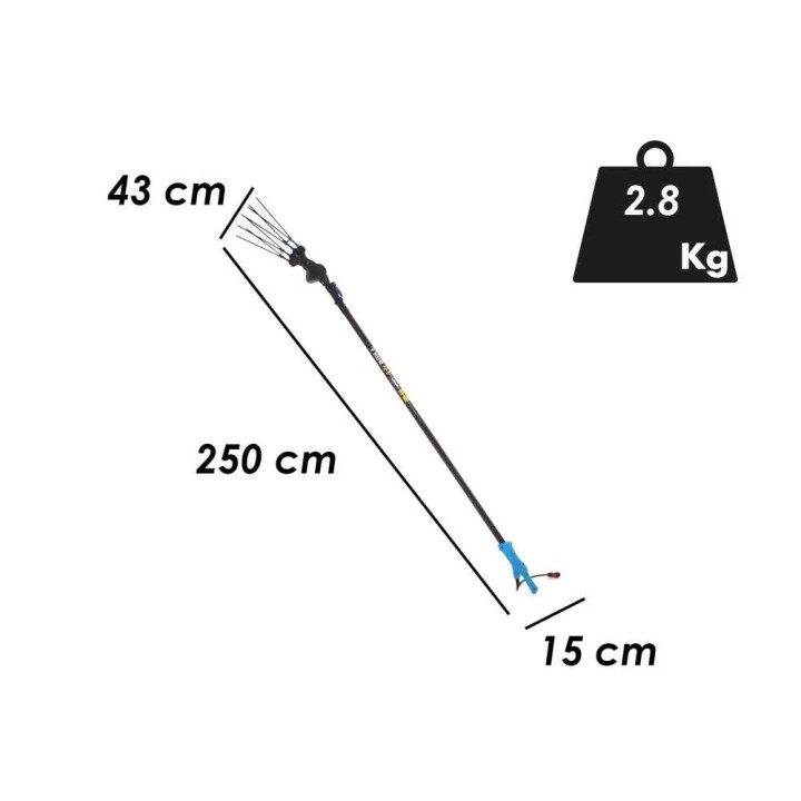 Lisam Thor oliivinkeruukone, 12 V, hiilikuitupiikit, teleskooppivarsi 250–350 cm