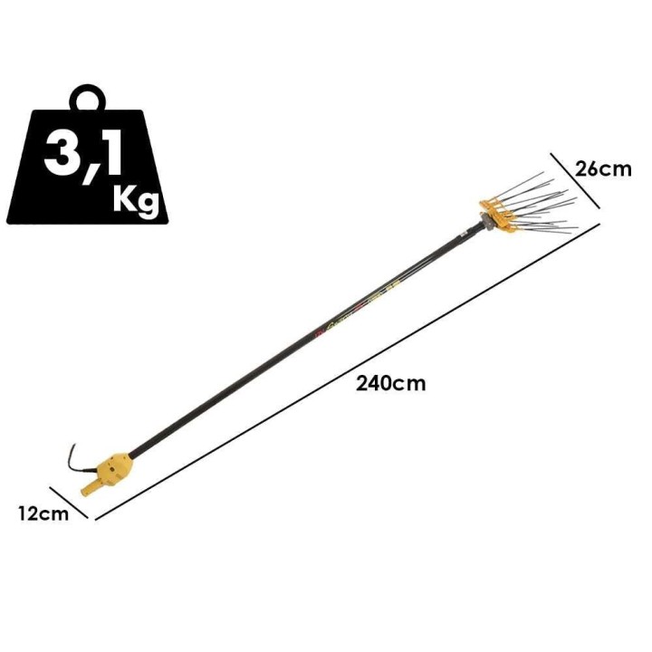 Lisam Swing oliivinkorjuulaite, 12 V, 325 W, hiilikuituvarsi 240 cm