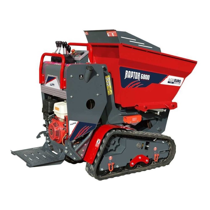 RAPTOR 6800 HEDT telaketjukuljetin, Honda GXe270, 9 HP, hydraulinen dumper-lava