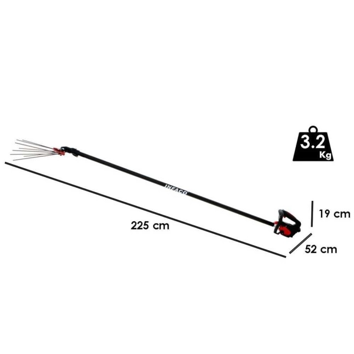 Infaco V5000P3AF akkukäyttöinen oliivinkorjuulaite, 220 cm, 960 W, 48 V