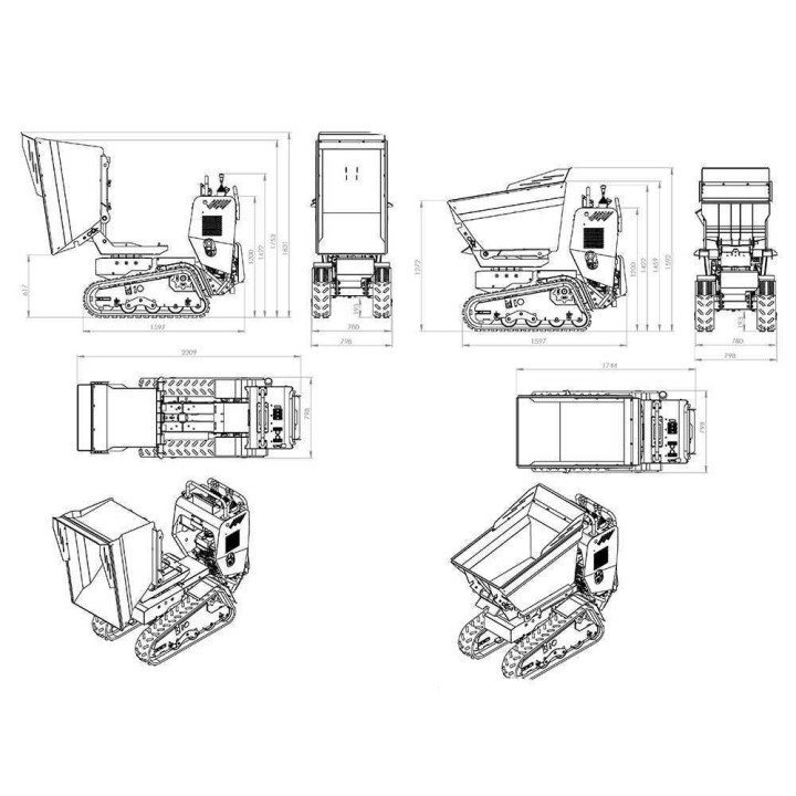RAPTOR 7800 YEDT moottorikippikärry, Yanmar L100E, 10 HP, 800 kg