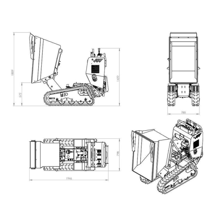 RAPTOR 7800 YED 4.0 telaketjukuljetuskone, Yanmar L100E, 10 HP, 800 kg