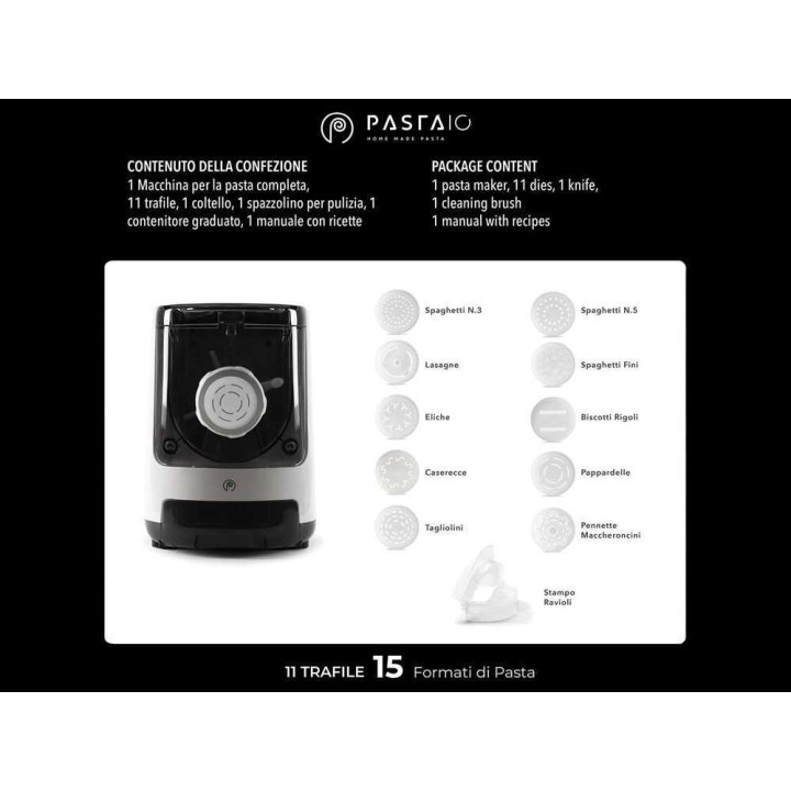 Pastaio Double sähkökäyttöinen 2-in-1-pastakone, 180 W
