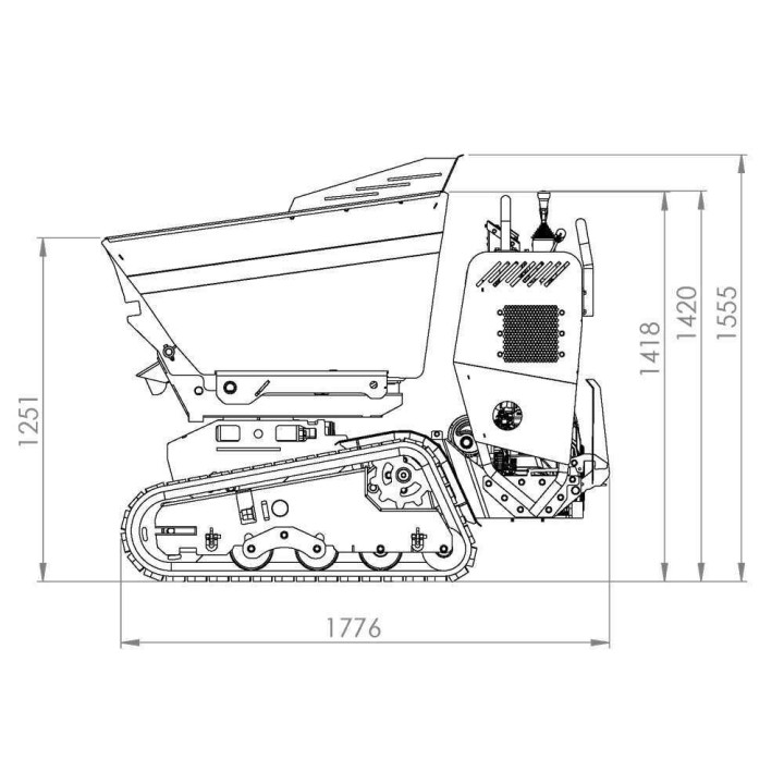 CARGO L 10000 HEDT 4.0 telaketjukärry, Honda GXe630, 20,8 HP