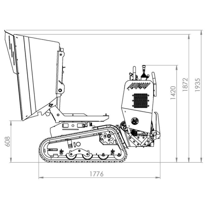 CARGO L 10000 HEDT 4.0 telaketjukärry, Honda GXe630, 20,8 HP