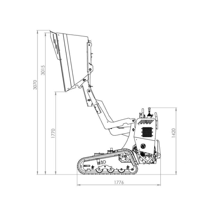 CARGO J 10000 HEDH 4.0 telaketjudumper, Honda GXe630, joystick, 1 000 kg
