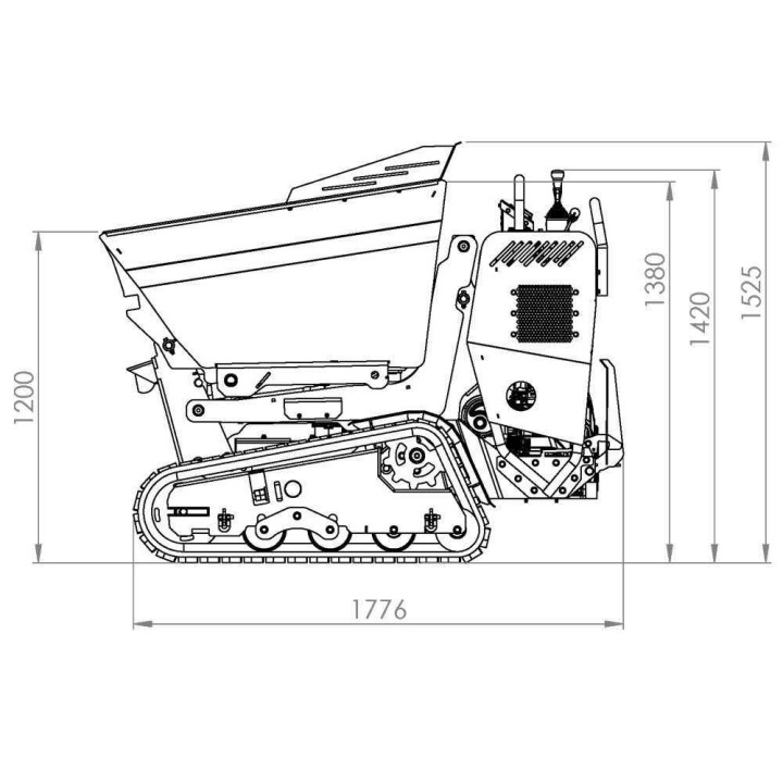 CARGO J 10000 HEDH 4.0 telaketjudumper, Honda GXe630, joystick, 1 000 kg