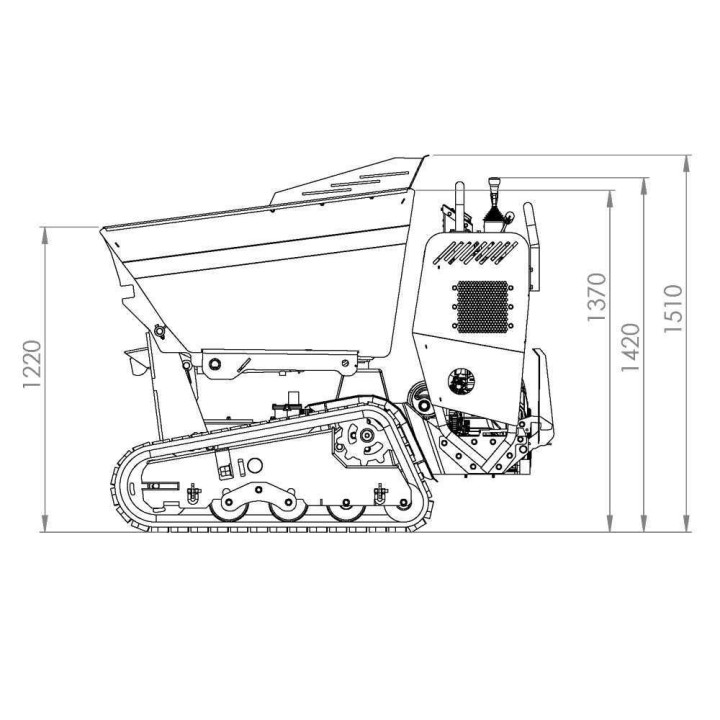 CARGO J 10000 HED 4.0 telaketjukuljetin, Honda GXe630, 20,8 HP, joystick