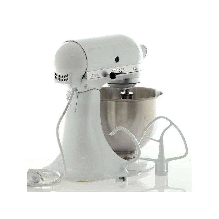 KitchenAid Classic 5K45SS-EWH valkoinen yleiskone, 4,3 l, 275 W