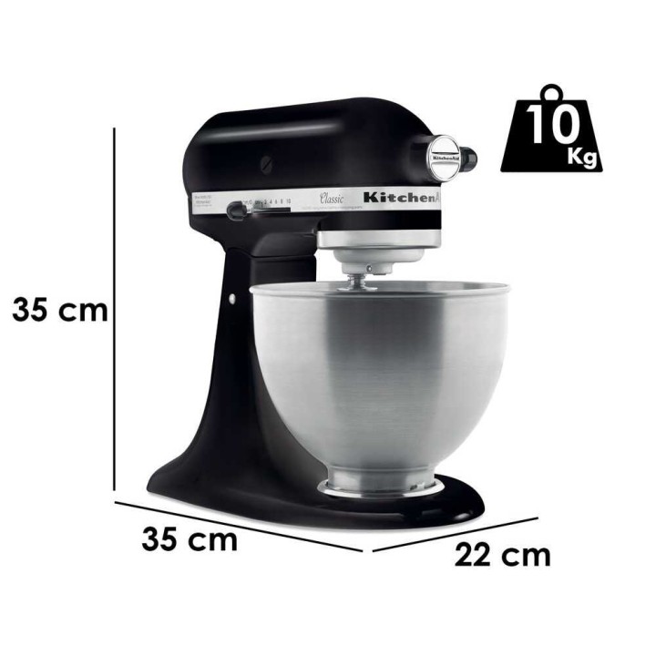 KitchenAid Classic 5K45SS-EBM planetaarinen yleiskone, 4,3 l, 275 W, musta