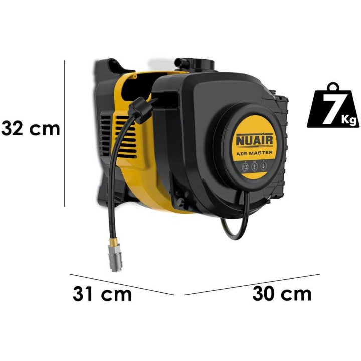 Nuair Air Master seinäkompressori, öljytön, 1,5 HP, 230 V, 8 bar