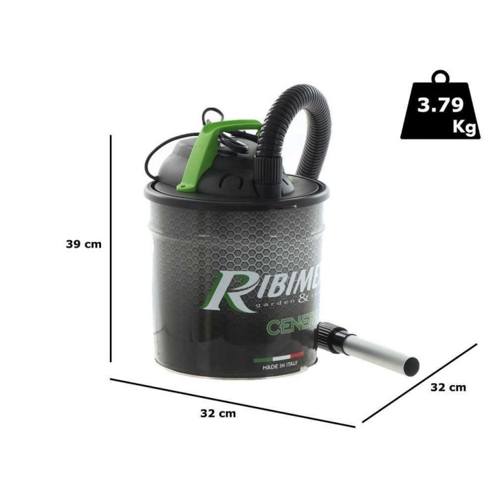 Ribimex Cenerill tuhkaimuri, 18 l, 1 000 W, 230 V
