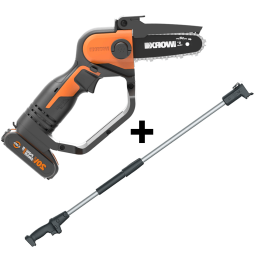 Worx WG324E akkukäyttöinen oksasaha 20 V 2 Ah jatkovarsi 125 cm