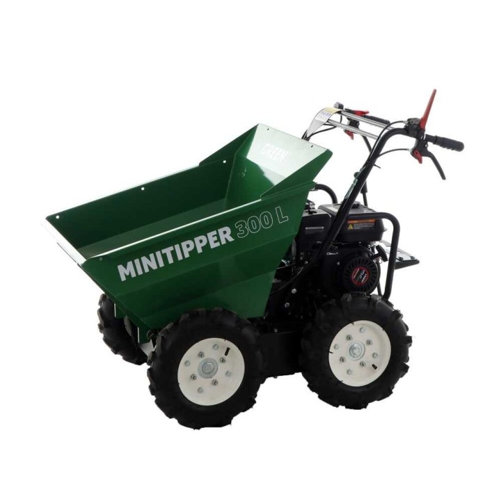 GreenBay MiniTipper 300 L nelivetoinen moottorikärry, Loncin G200F, 300 kg