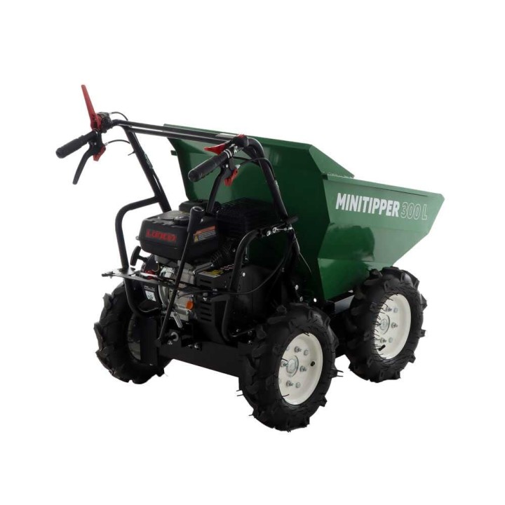 GreenBay MiniTipper 300 L nelivetoinen moottorikärry, Loncin G200F, 300 kg
