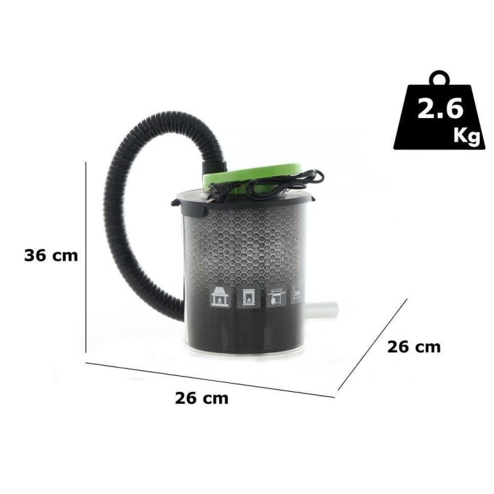 Ribimex Minicen tuhkaimuri, 800 W, 10 l, kylmälle tuhkalle