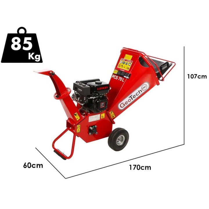 PCS70L biotriturattori oksille, Loncin 7 HP, 65 mm