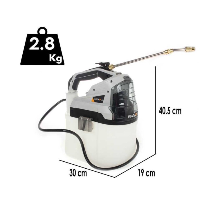 Batavia BT-GS001 akku­käyttöinen reppuruisku, 18 V, 2 Ah, 7,5 l
